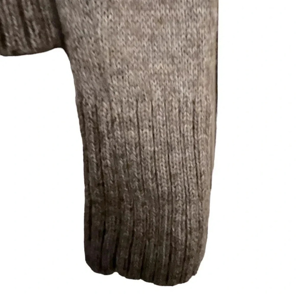 Vintage J Crew Alpaca and Wool Knit Sweater Taupe Collar Neck Preppy Academia - Picture 2 of 8